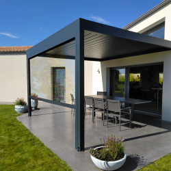 Store vertical Toile Cristal pour pergola bioclimatique Lounge