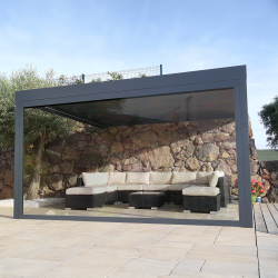 Rideau motorisé transparent pour pergola bioclimatique Architect