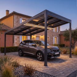 Carport solaire lumineux avec LED