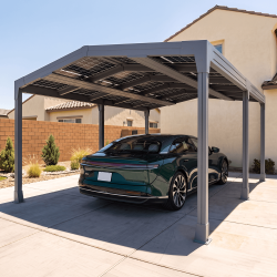 Carport solaire photovoltaïque Design Autoportée 2 pentes - ALSOL