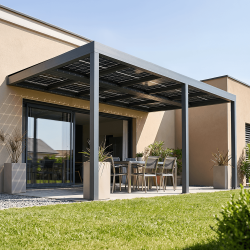 Pergola solaire photovoltaïque Lounge Portrait - ALSOL