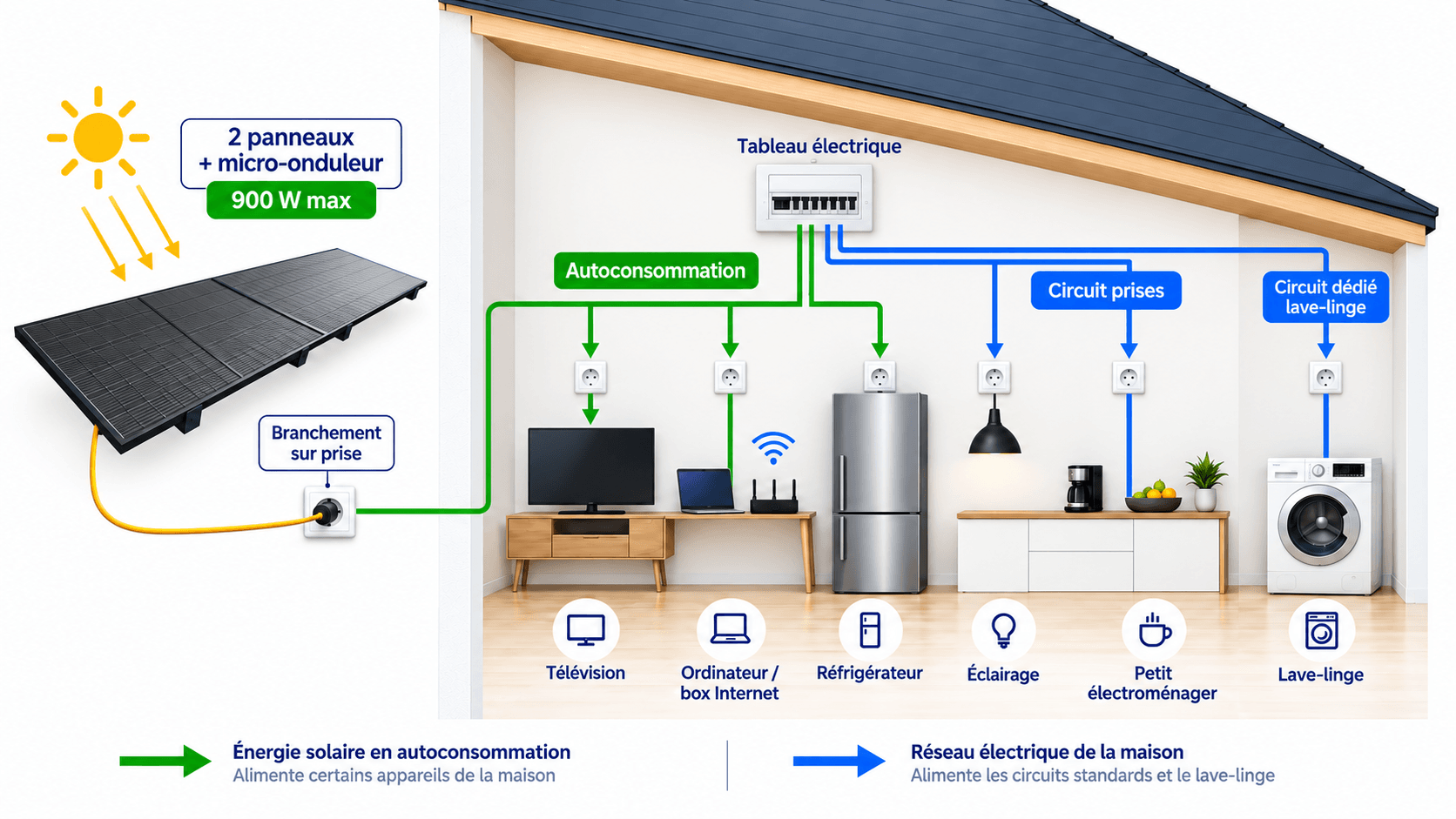 Schéma autoconsommation 12 panneaux