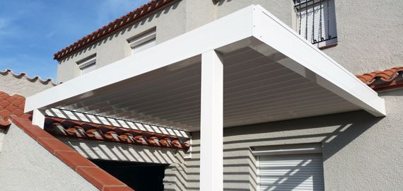 pergola alu pieds deportes blanc
