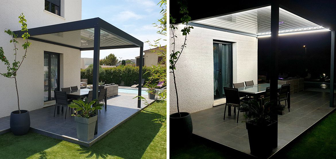 alsol pergola bioclimatique avec led