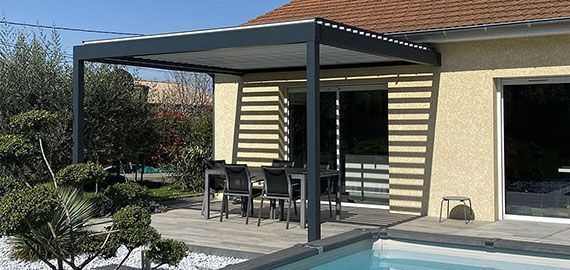 Pergola Lounge lames parallèles
